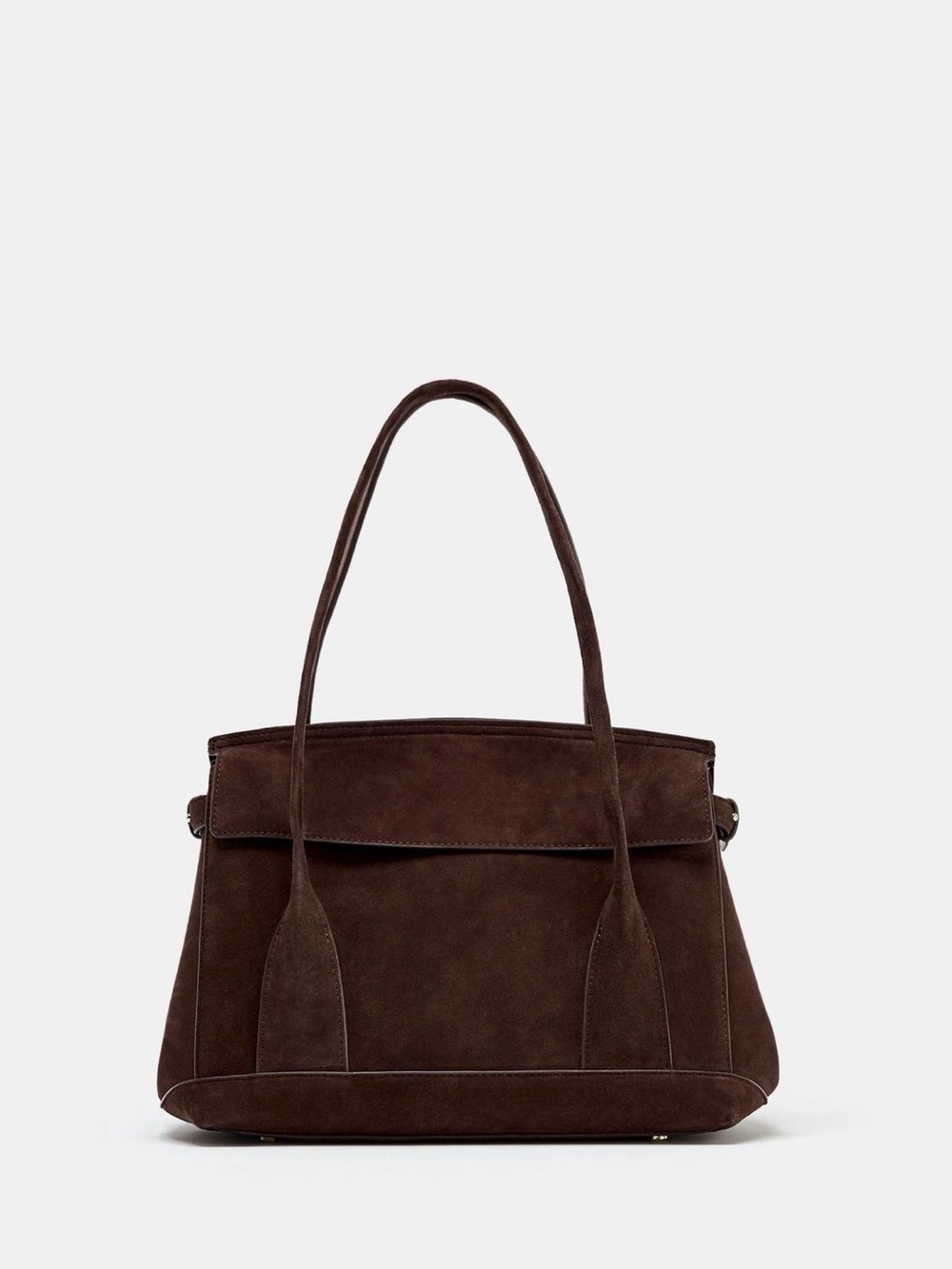 ZARA SPLIT LEATHER CITY BAG - Picture 1 of 9